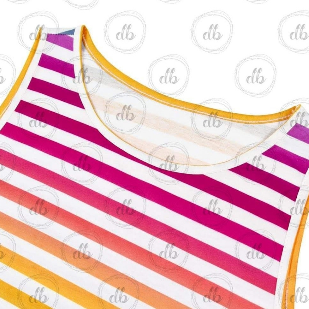 Rainbow Stripe Sleeveless Dress or Tunic. - Picture 5 of 7